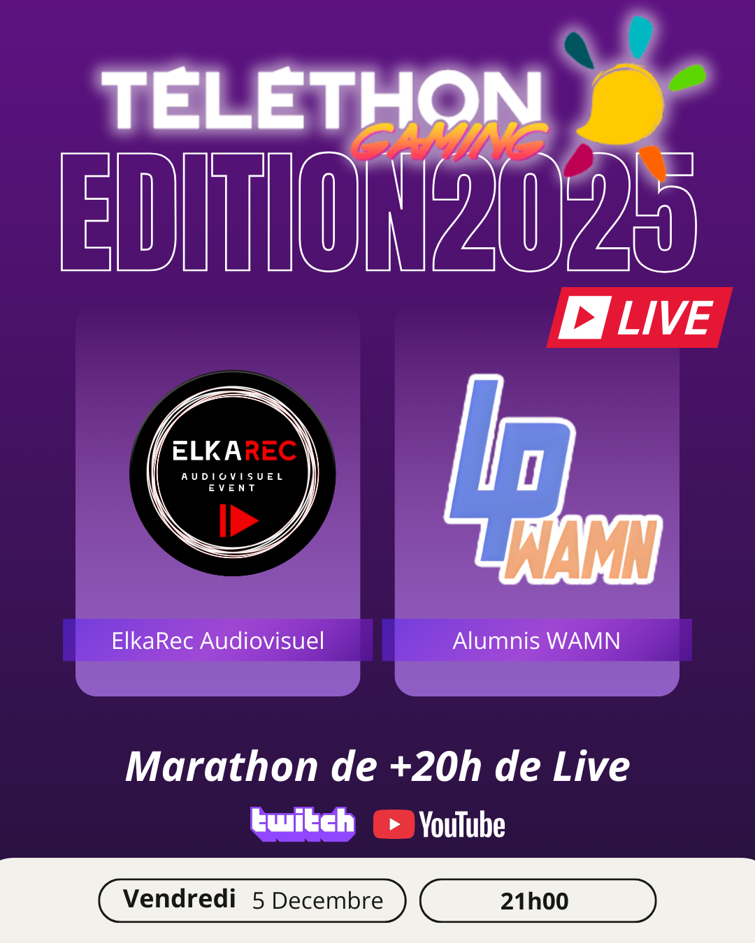 ElkaRec au Téléthon Gaming 2025 : 22h de direct caritatif depuis Antony
